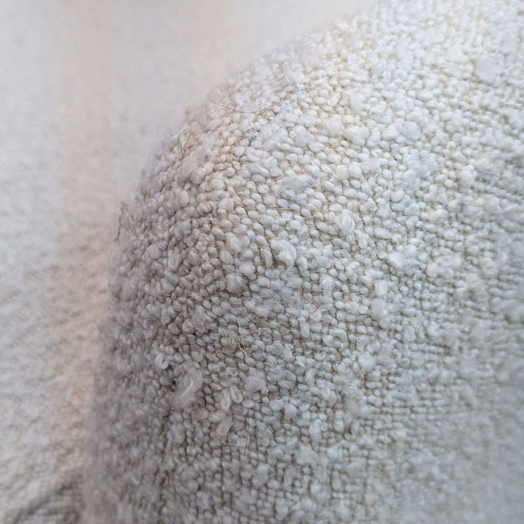 Close-up of bouclé upholstery texture on Albany Park sectional.