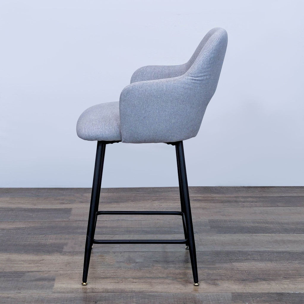Upholstered Bar Stool with Metal Legs