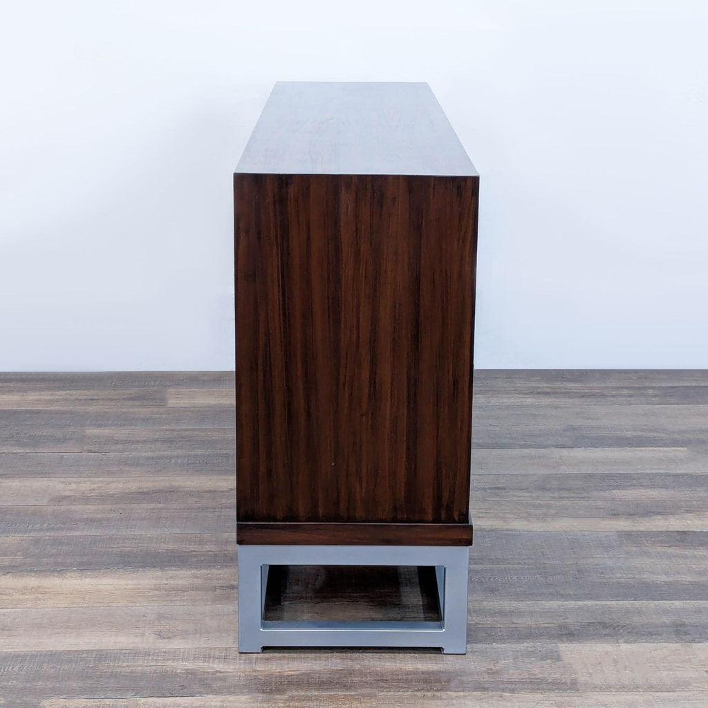 Wooden Sideboard with Sunburst Pattern
