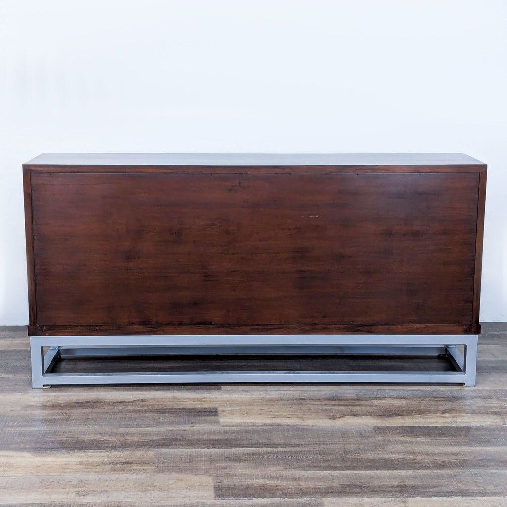 Wooden Sideboard with Sunburst Pattern