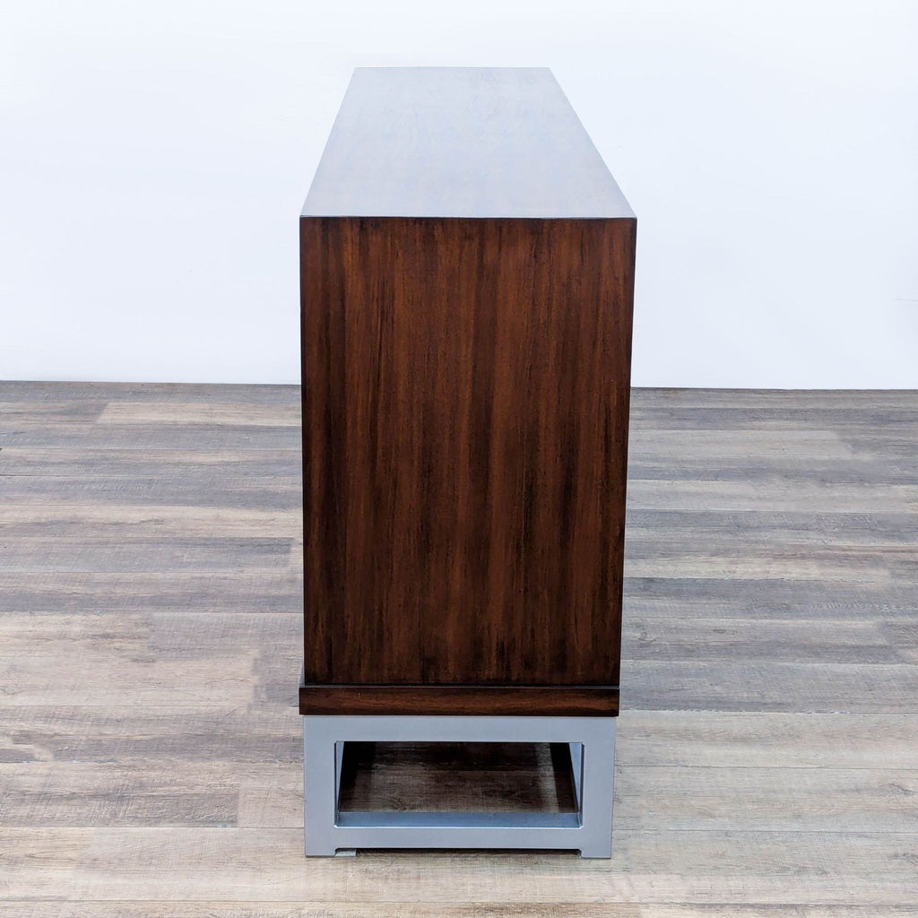 Wooden Sideboard with Sunburst Pattern