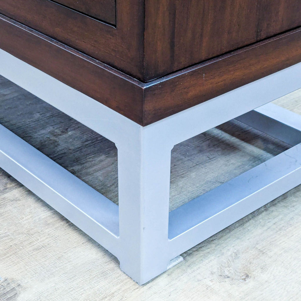Wooden Sideboard with Sunburst Pattern