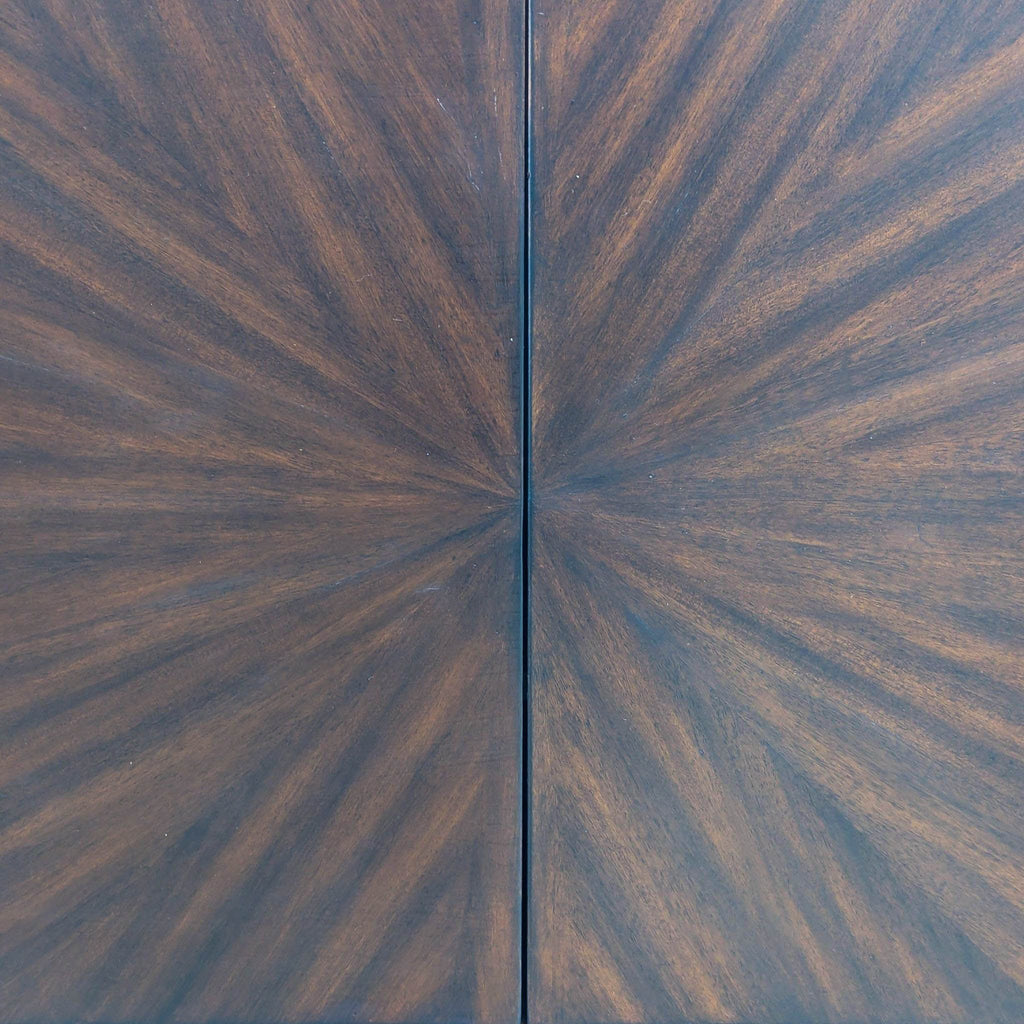 Wooden Sideboard with Sunburst Pattern