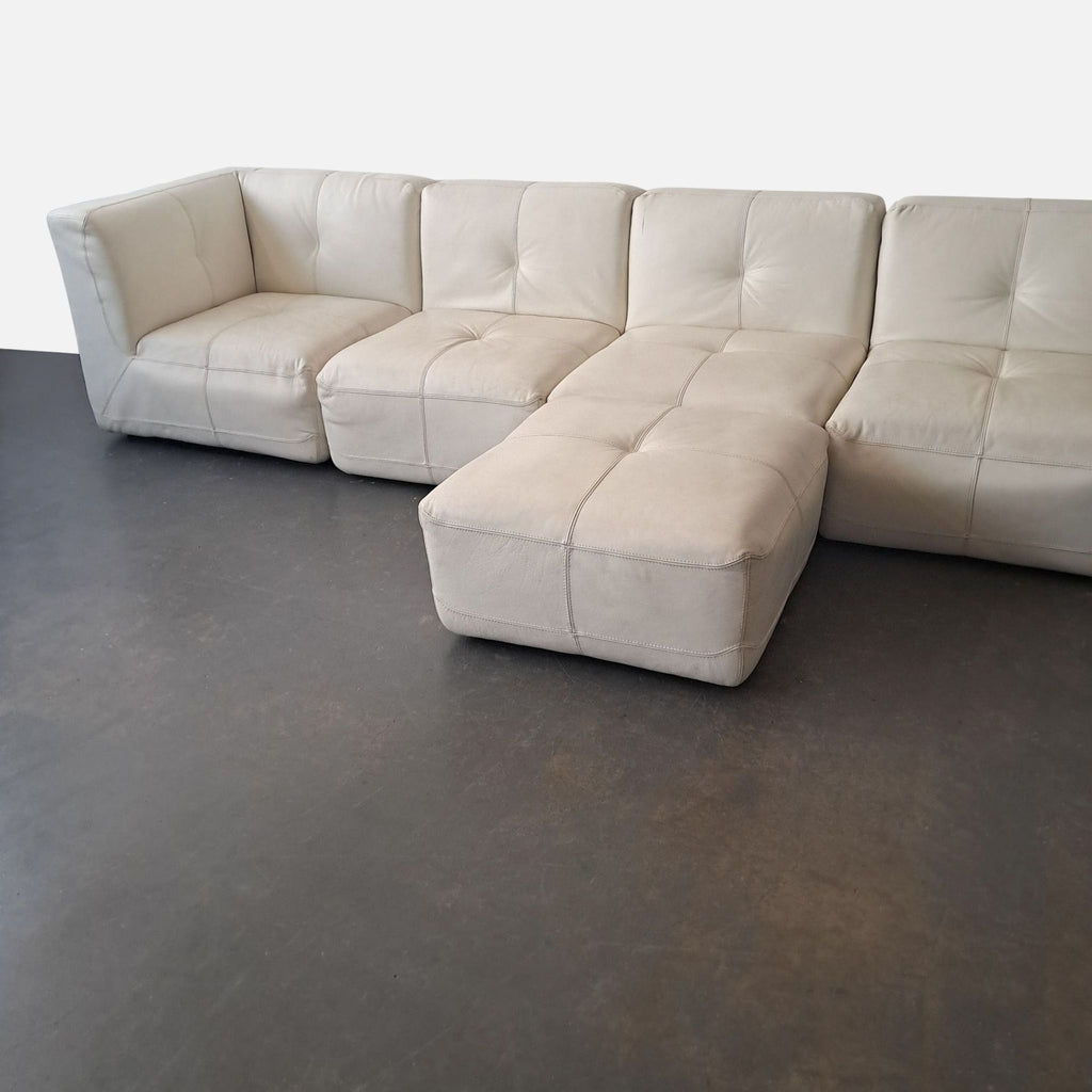 Chateau D’ax Leather Sofa with Ottoman