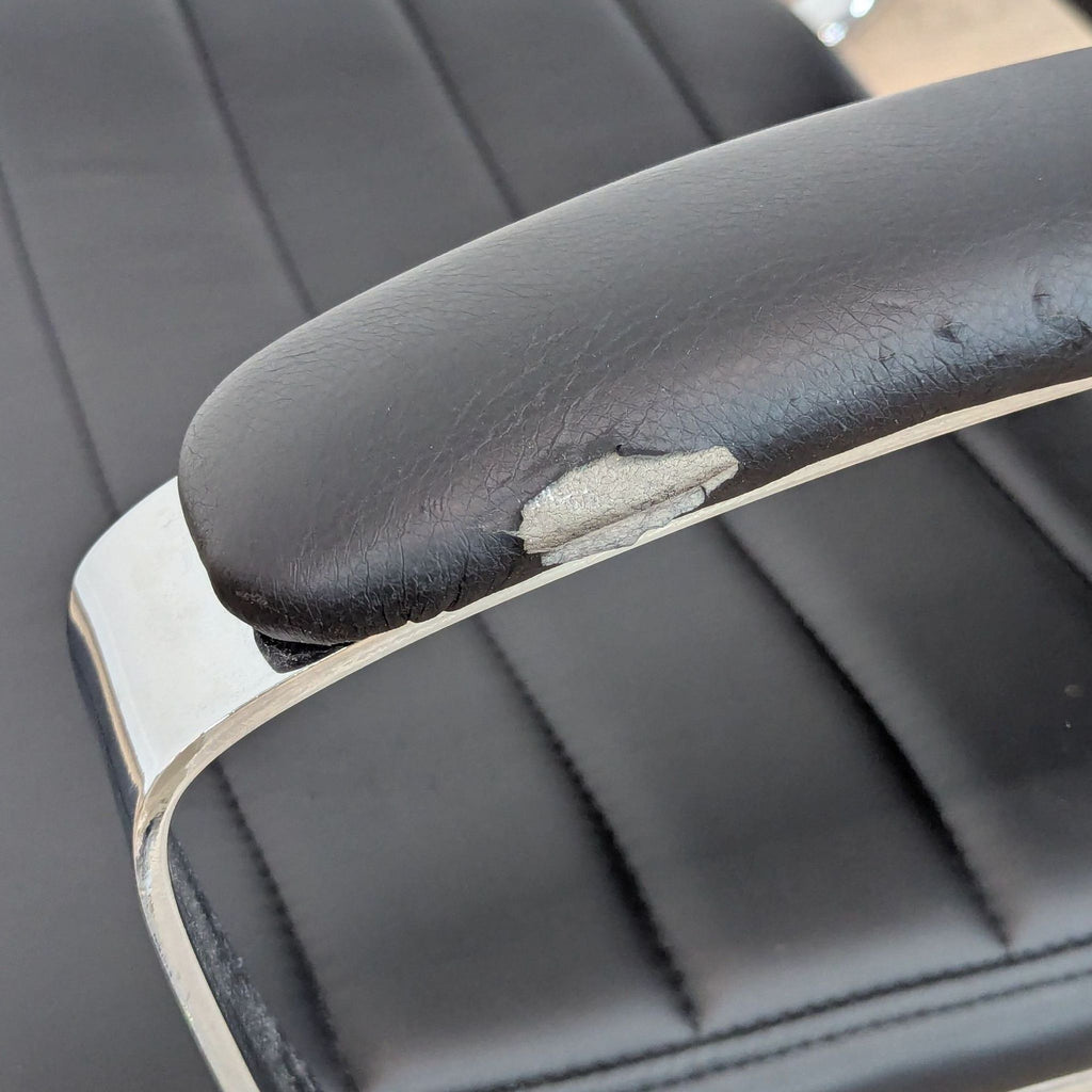 Modern Black Office Chair with Chrome Base