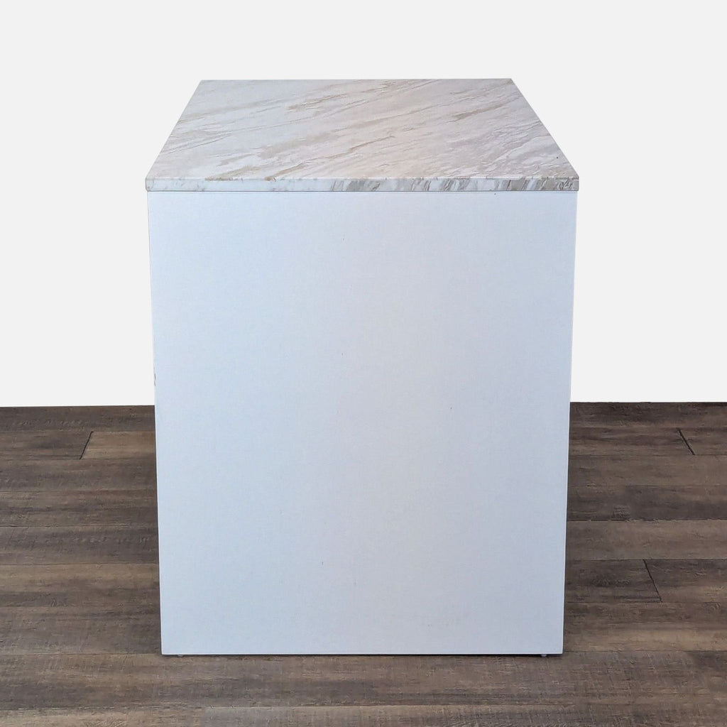 CB2 White Marble Kitchen Island