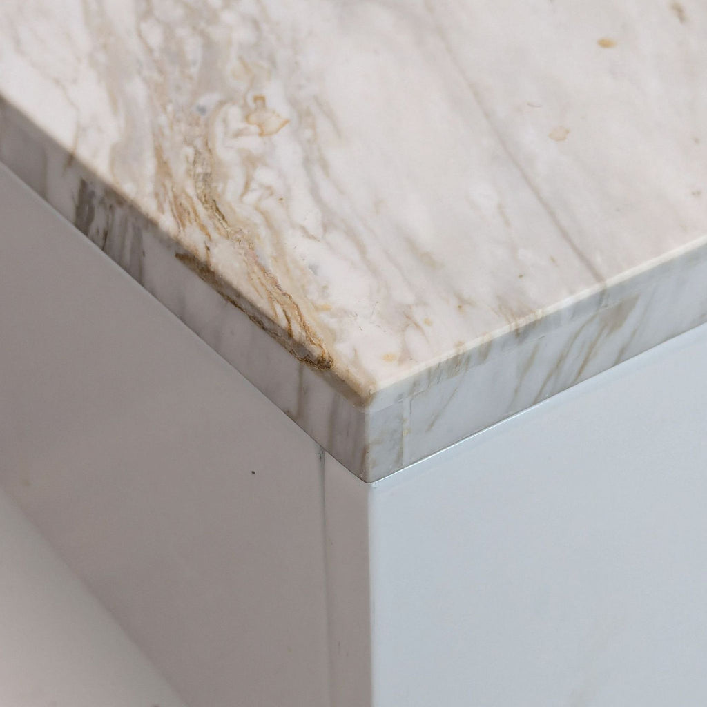 CB2 White Marble Kitchen Island