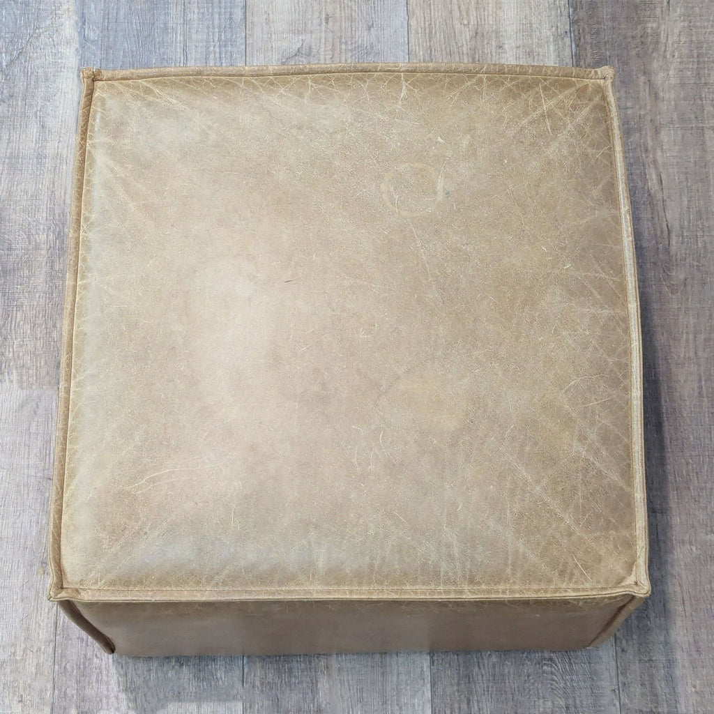 West Elm Leather Ottoman on Casters