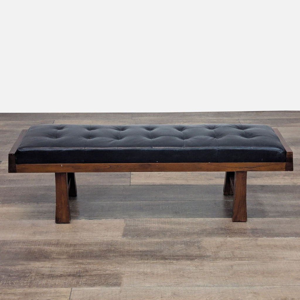 Room & Board Leather Tufted Bench