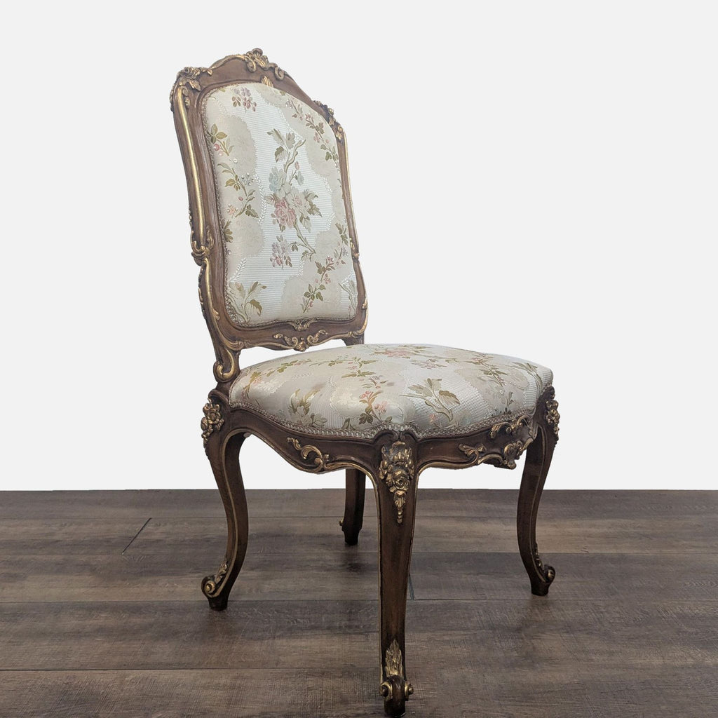 Floral upholstered chair from IFT's Italian dining set.