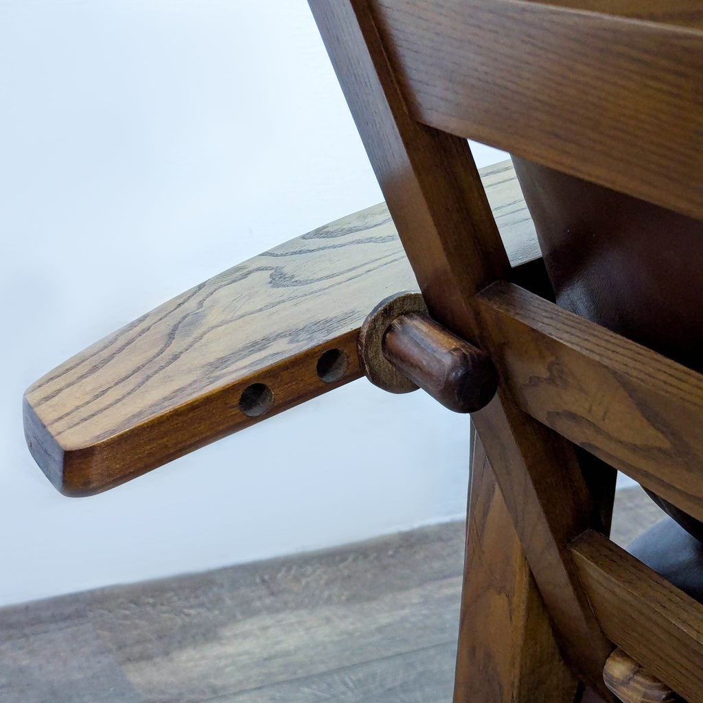 Classic Mission-Style Armchair with Ottoman