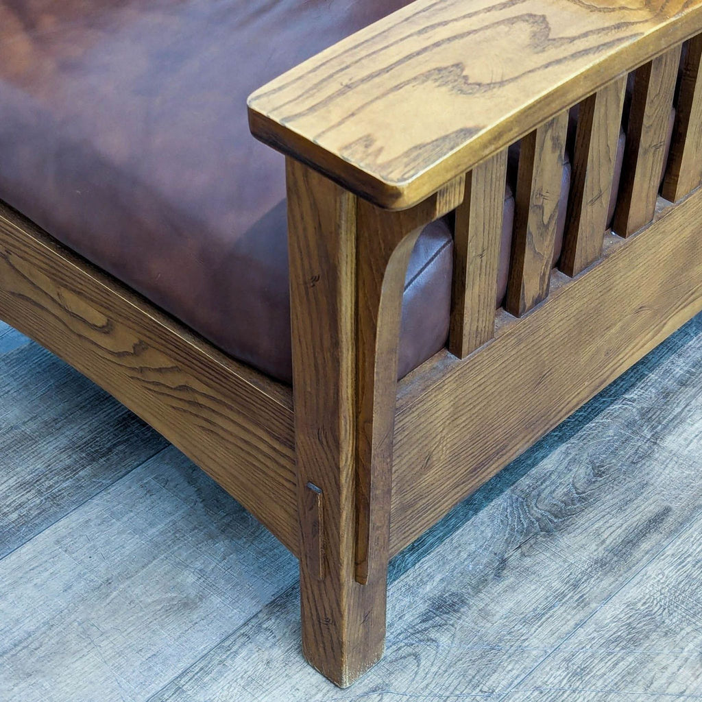 Classic Mission-Style Armchair with Ottoman