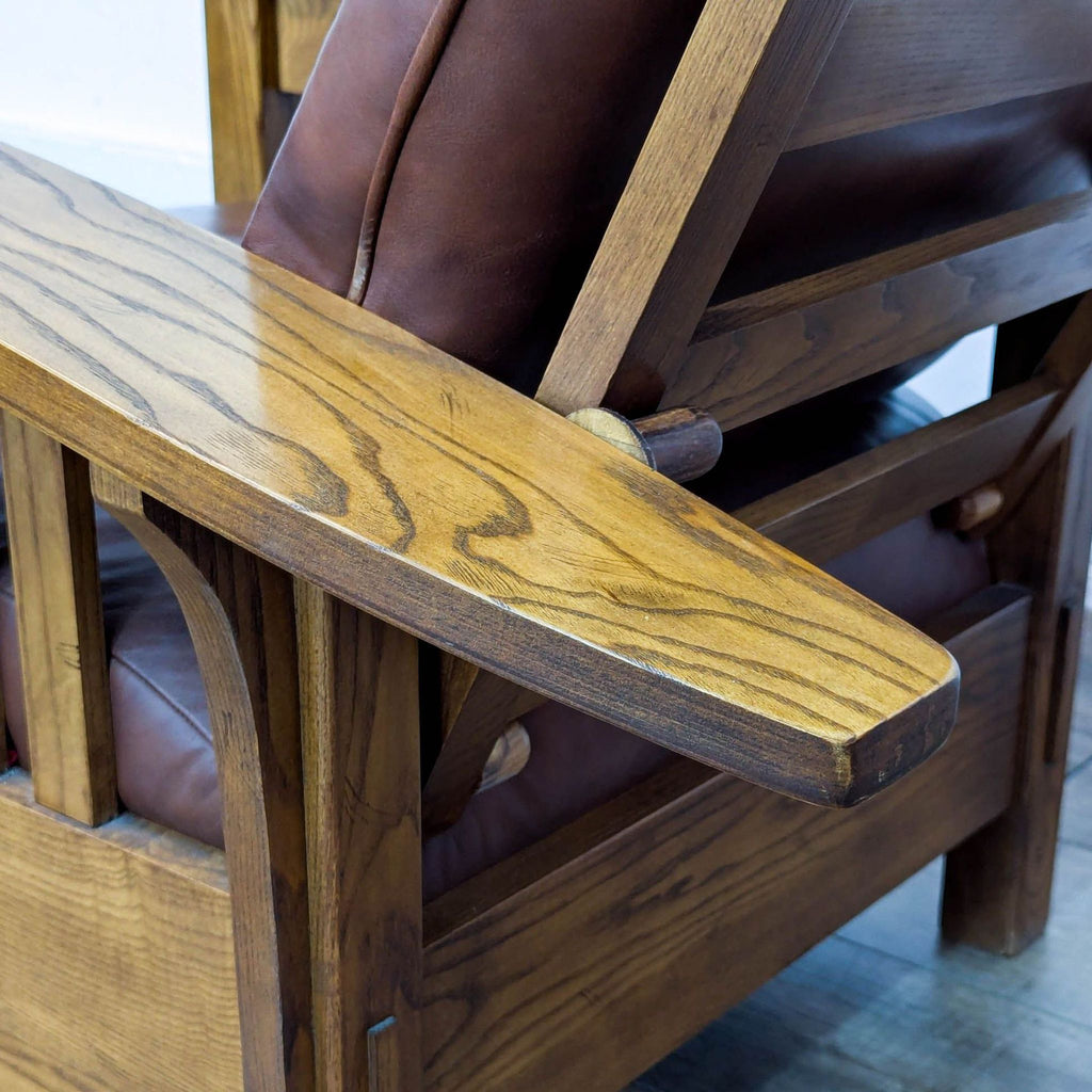 Classic Mission-Style Armchair with Ottoman