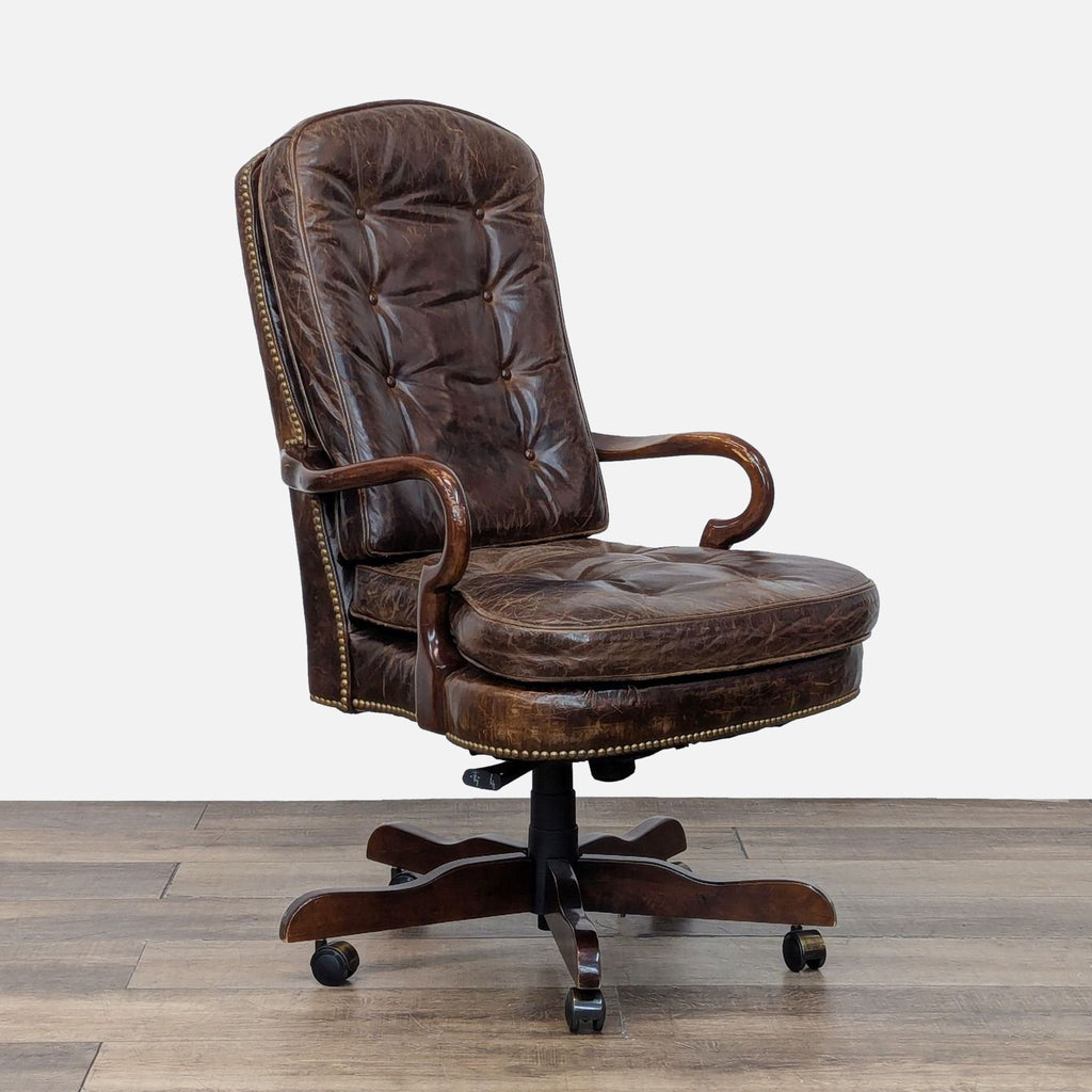 Century Furniture Leather Tufted Office Chair