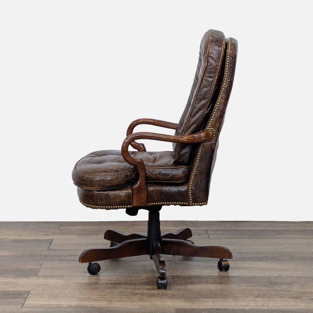 Century Furniture Leather Tufted Office Chair