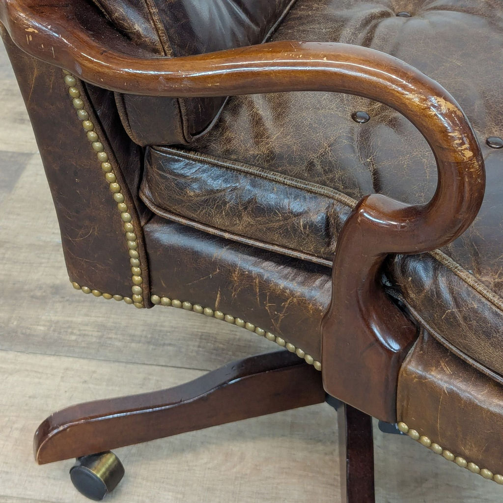 Century Furniture Leather Tufted Office Chair