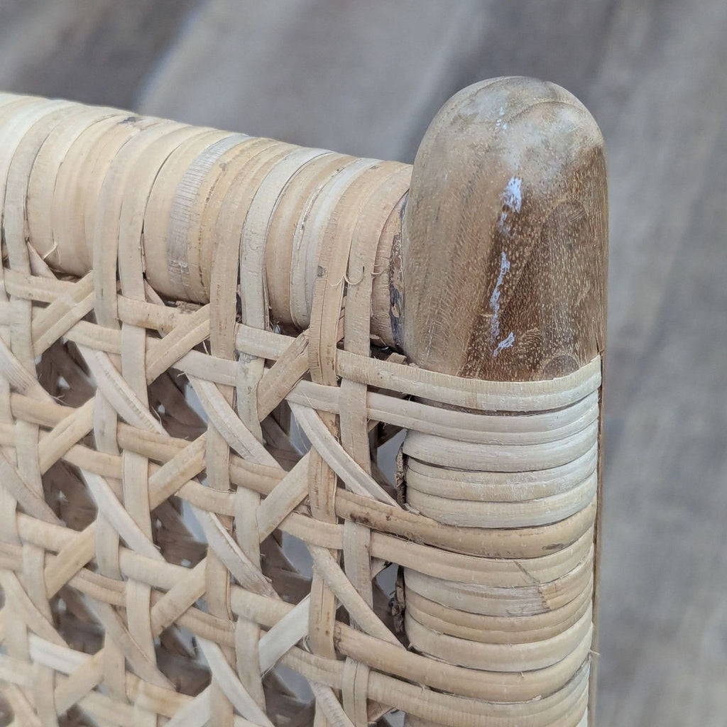 Denpasar Furniture Workshop Mid-Century Style Leather and Rattan Lounge Chair