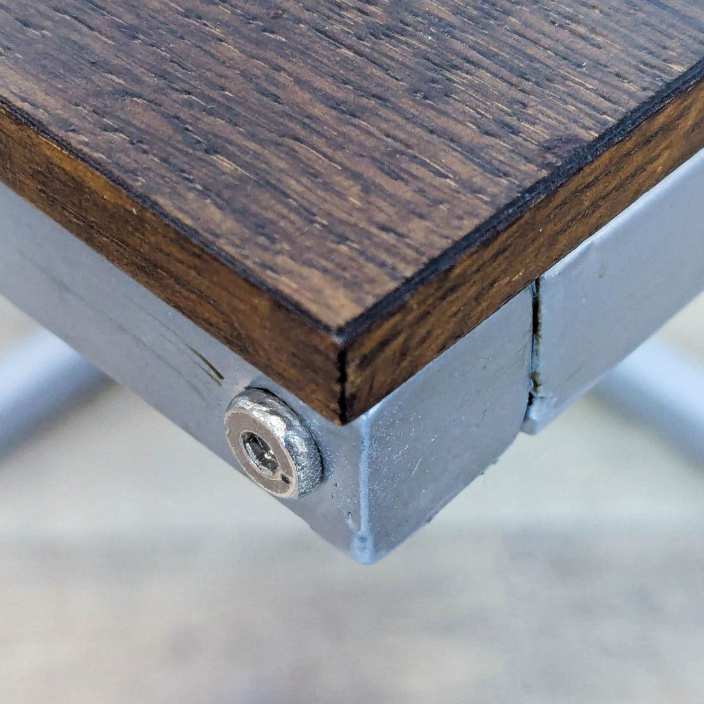 Wood Top C Table on Metal Base