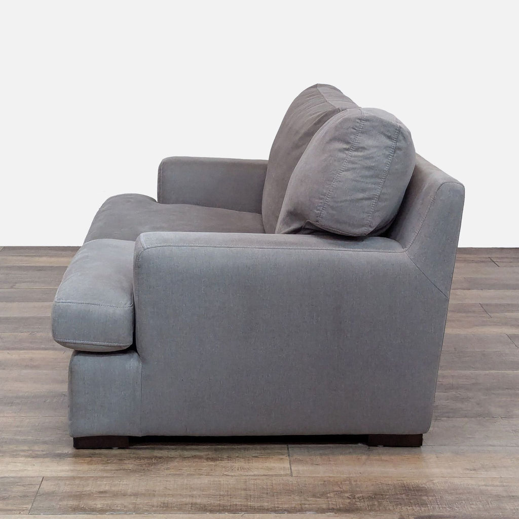 Contemporary Loveseat with Track Arms