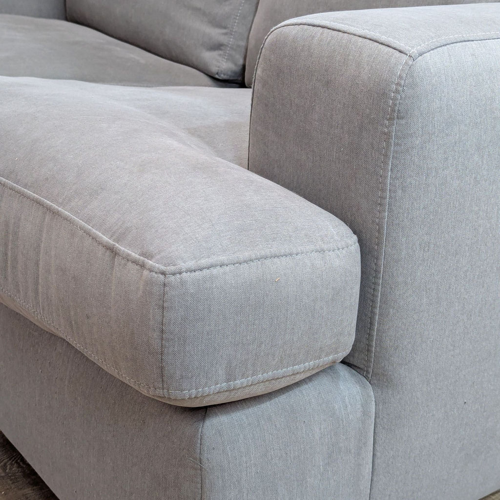 Contemporary Loveseat with Track Arms