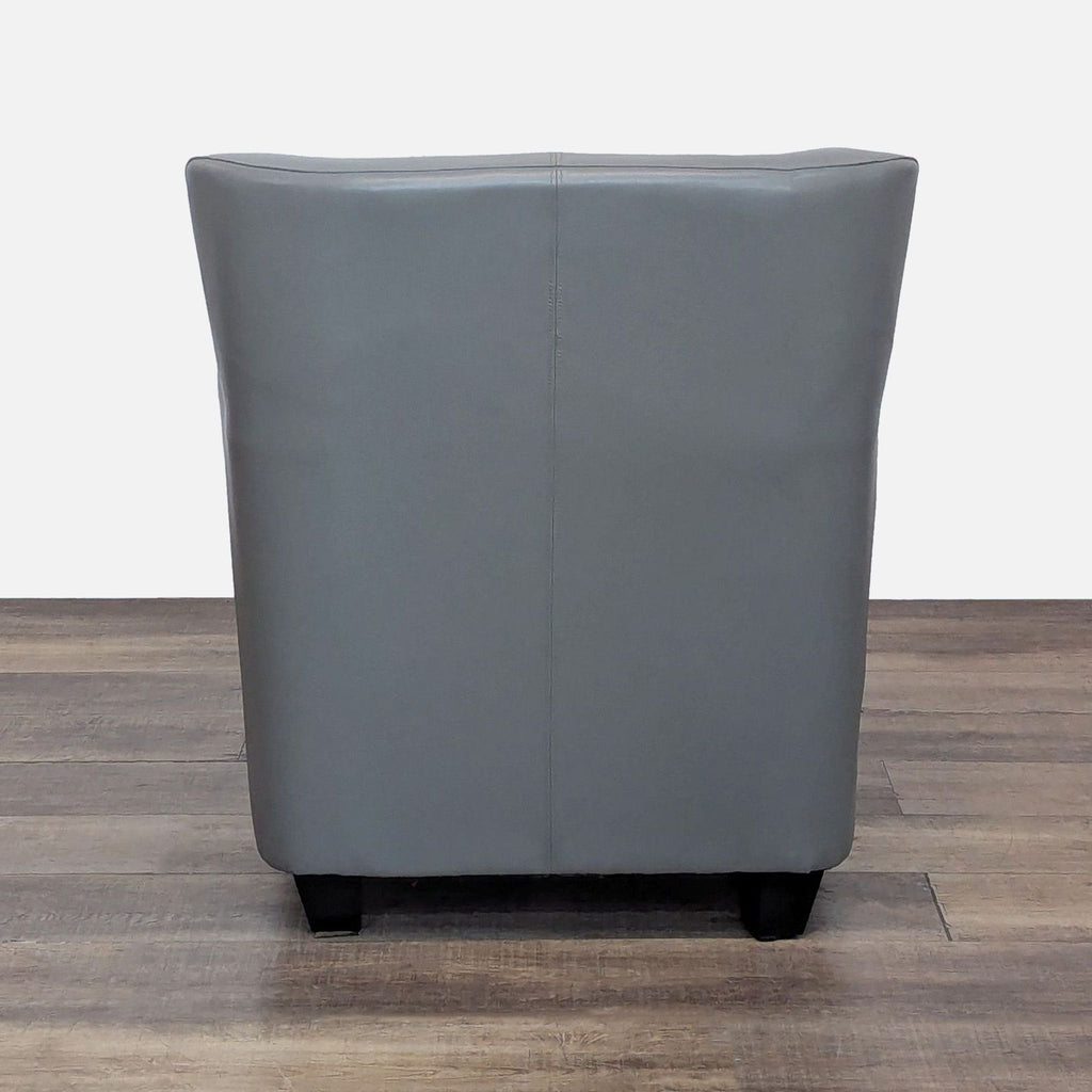 Modern Gray Faux Leather Lounge Chair