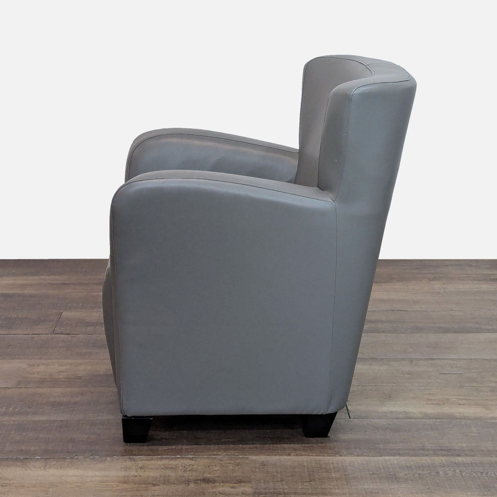 Modern Gray Faux Leather Lounge Chair