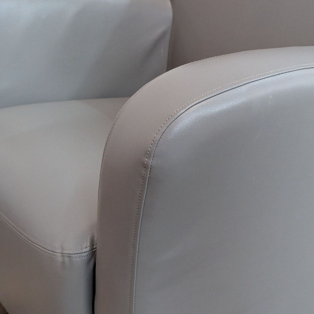 Modern Gray Faux Leather Lounge Chair