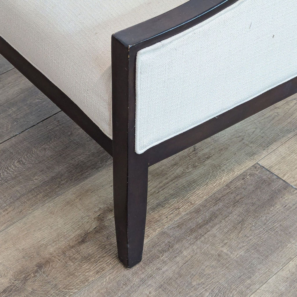 Bloomingdale’s Upholstered Lounge Chair with Dark Wood Frame