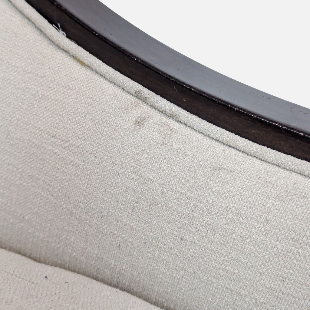 Bloomingdale’s Upholstered Lounge Chair with Dark Wood Frame