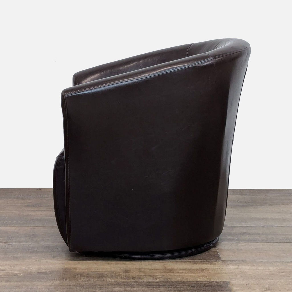 ChairOne Contemporary Faux Brown Leather Swivel Chair