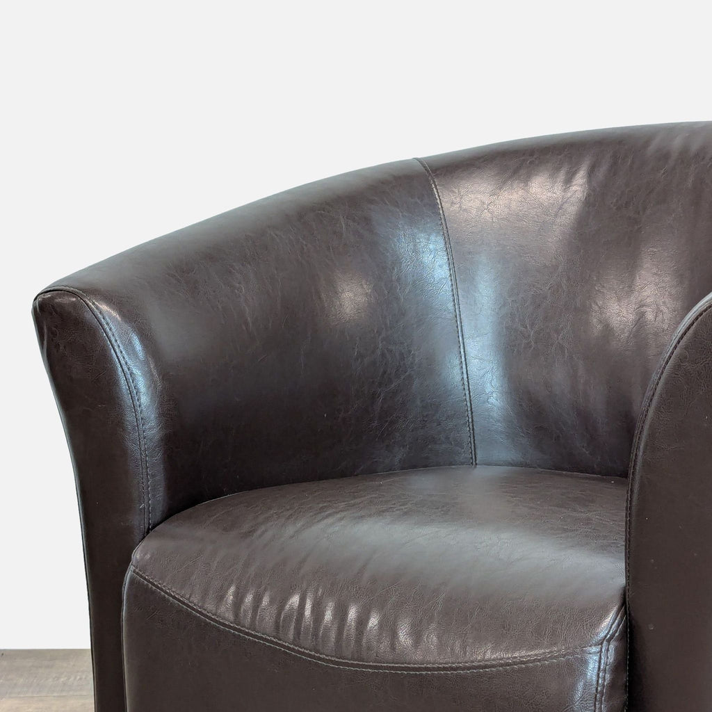 ChairOne Contemporary Faux Brown Leather Swivel Chair