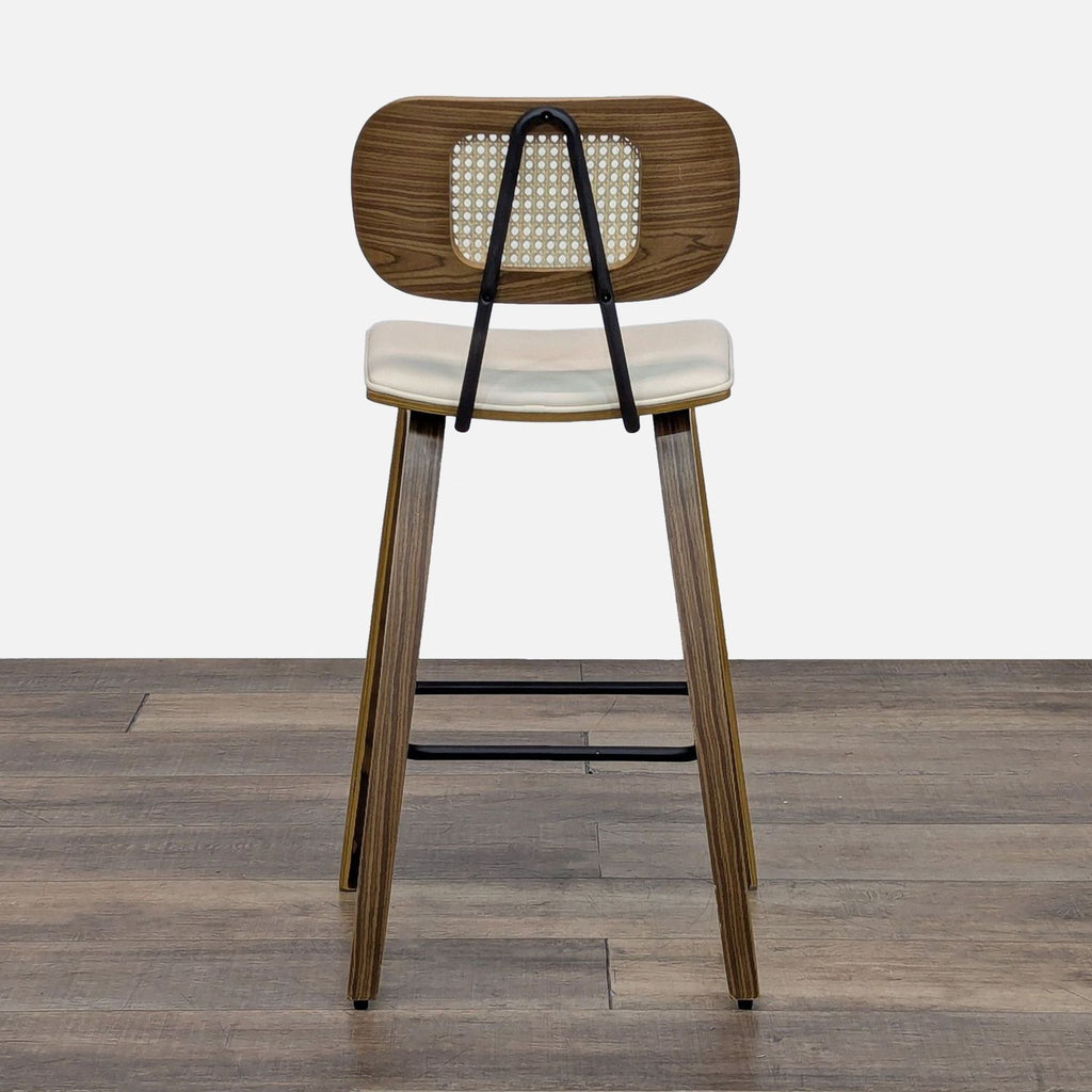 Latitude Run Upholstered Rattan Counter Bar Stool