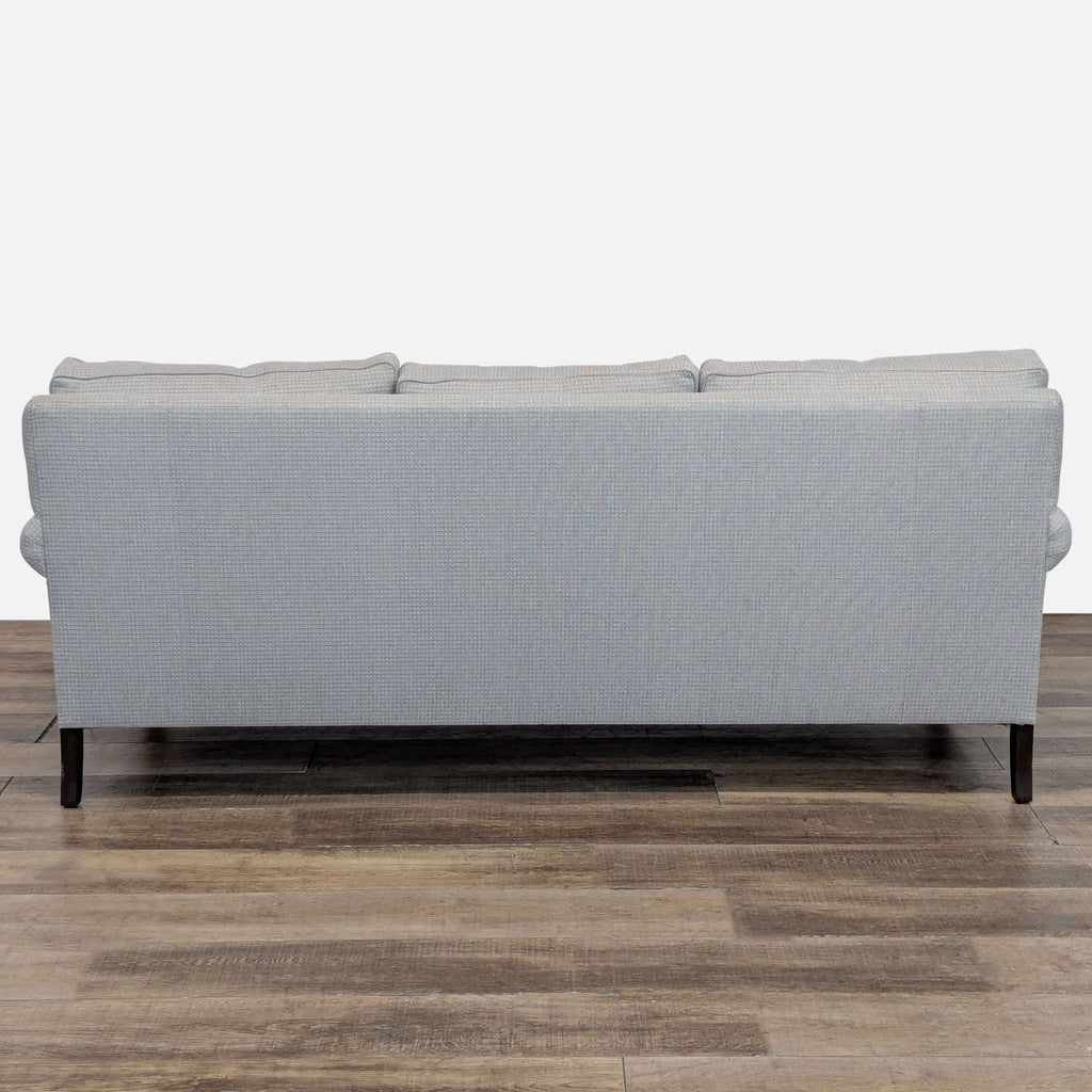 Transitional Three Seat Sofa with Grey Wool Herringbone Upholstery