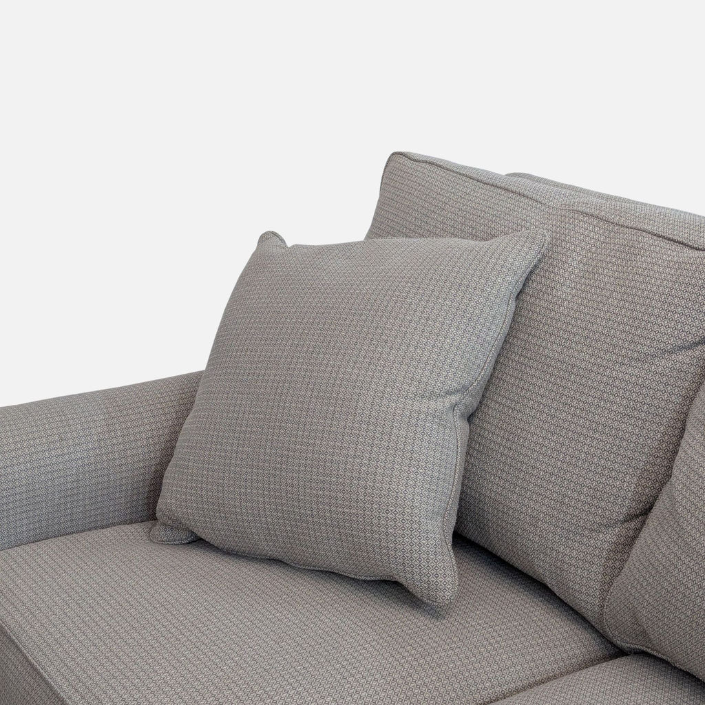 Transitional Three Seat Sofa with Grey Wool Herringbone Upholstery