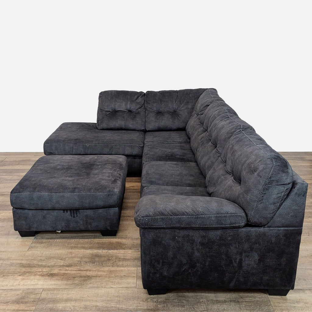 Ashley Furniture Accrington Contemporary Sofa with Chaise and Ottoman