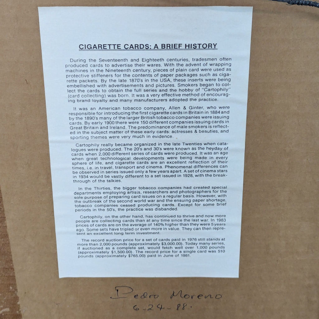 Vintage Framed Collection of 1936 Player's Cigarettes Tennis Cards