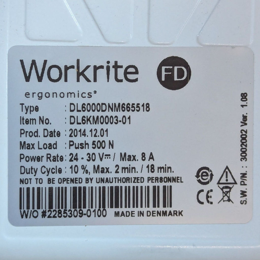 Workrite Ergonomics DL6KM003-01 Adjustable White Standing Desk