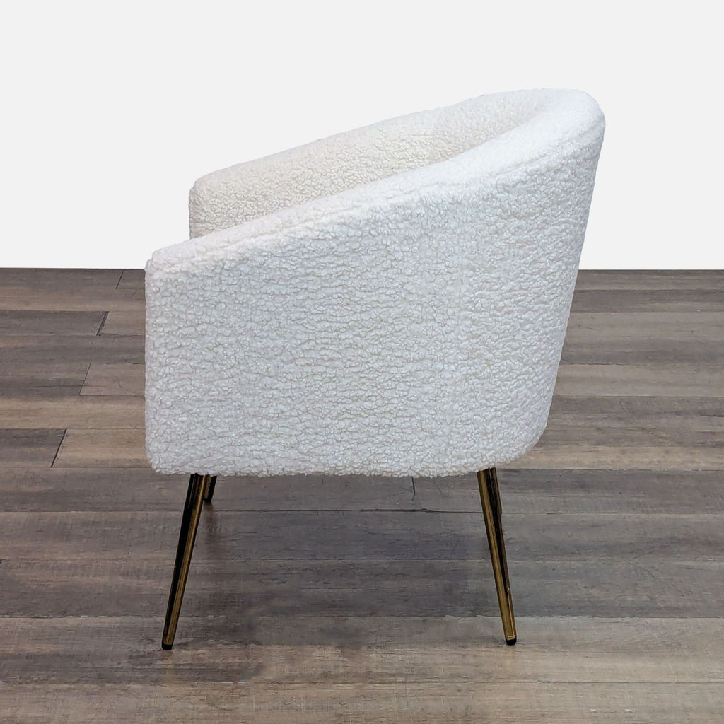 Wayfair Dawson Boucle Barrel Chair With Metal Legs