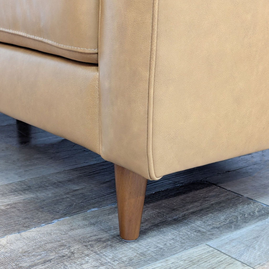 Living Spaces Lukas Mid-Century Modern Faux Leather Sofa