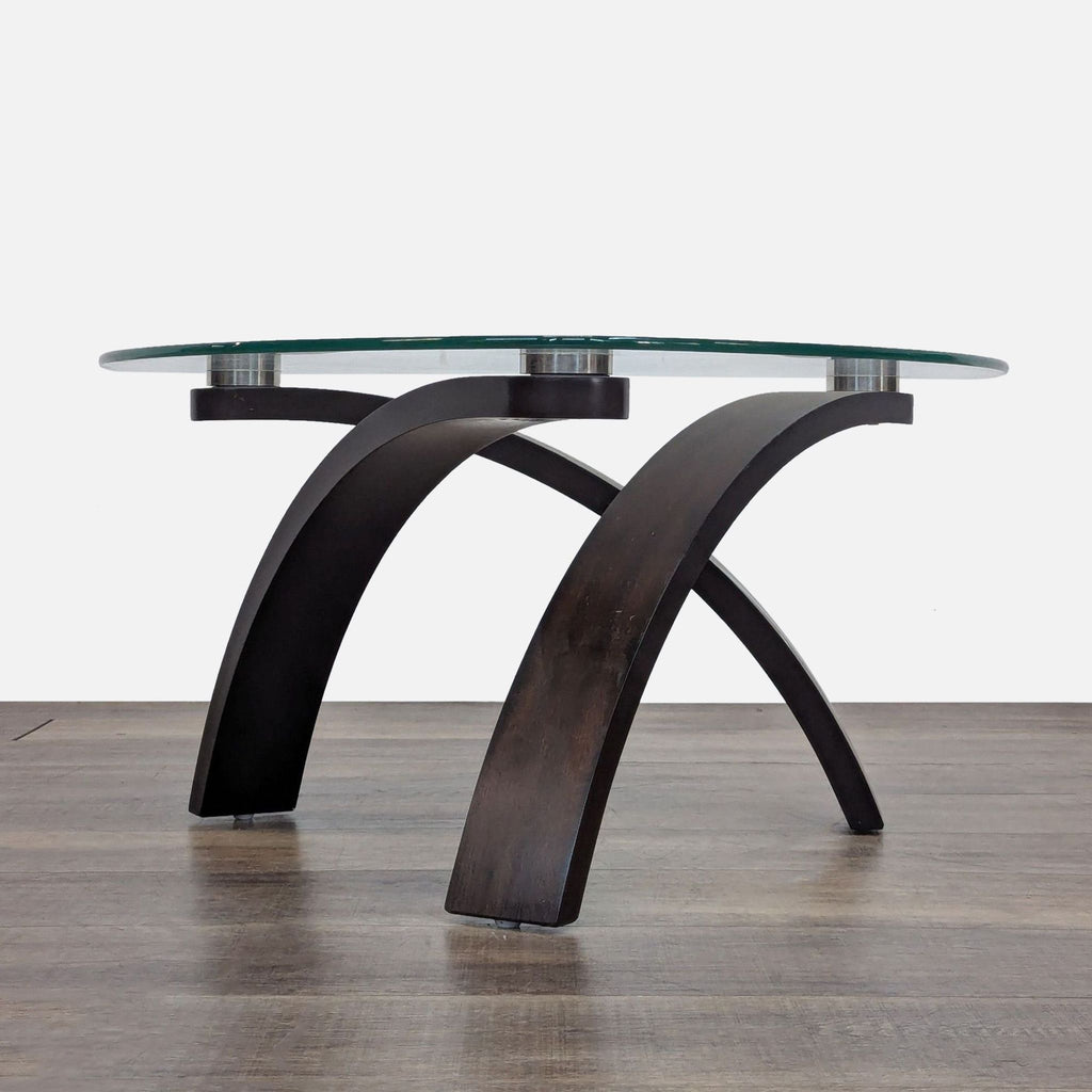 Glass Top Coffee Table with Bentwood Legs