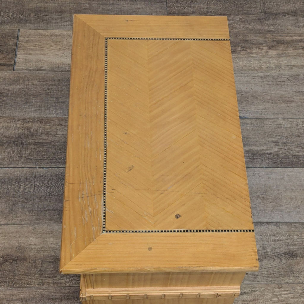 Three Drawer Inlaid Nightstand