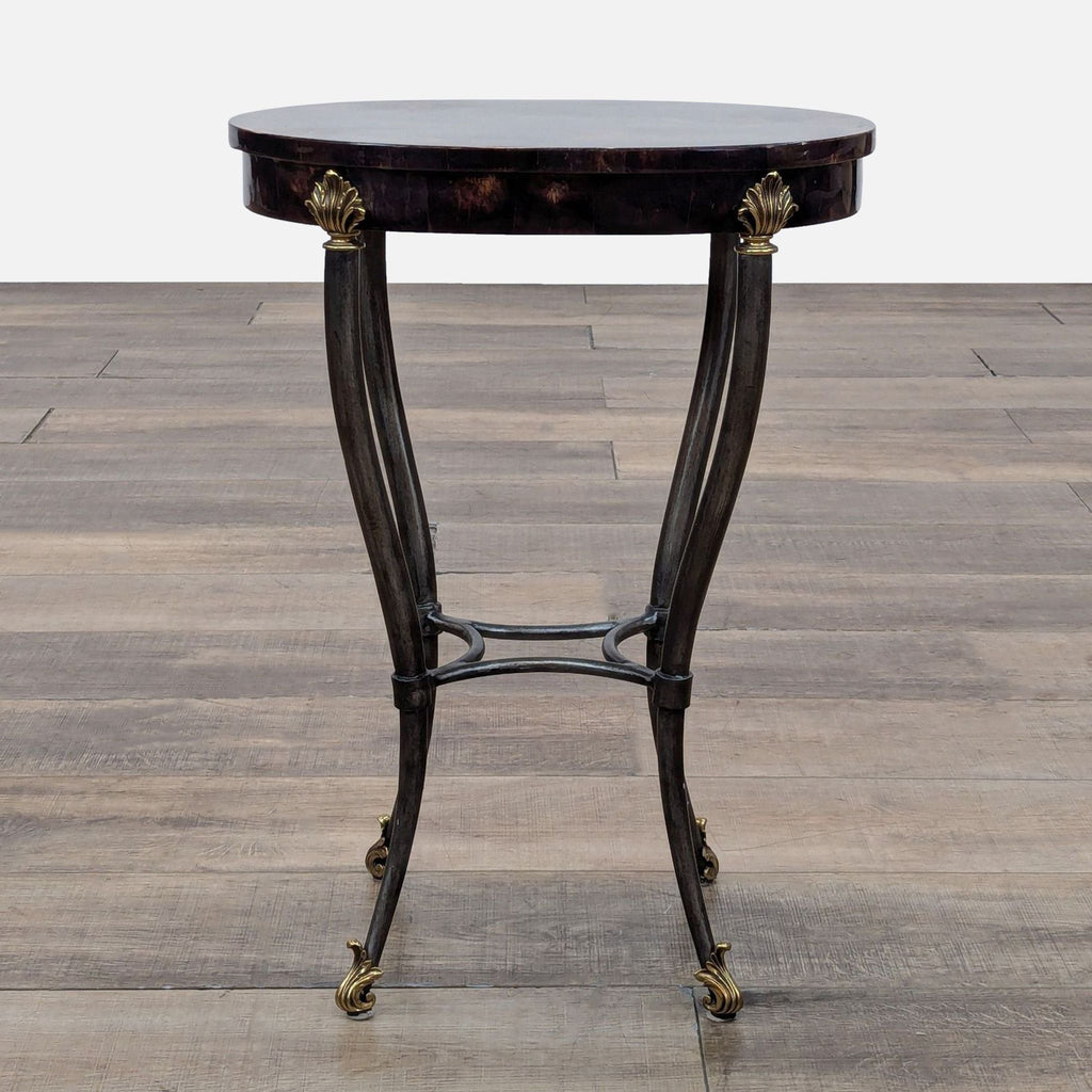 Ethan Allen Hollywood Regency Style Oval Side Table