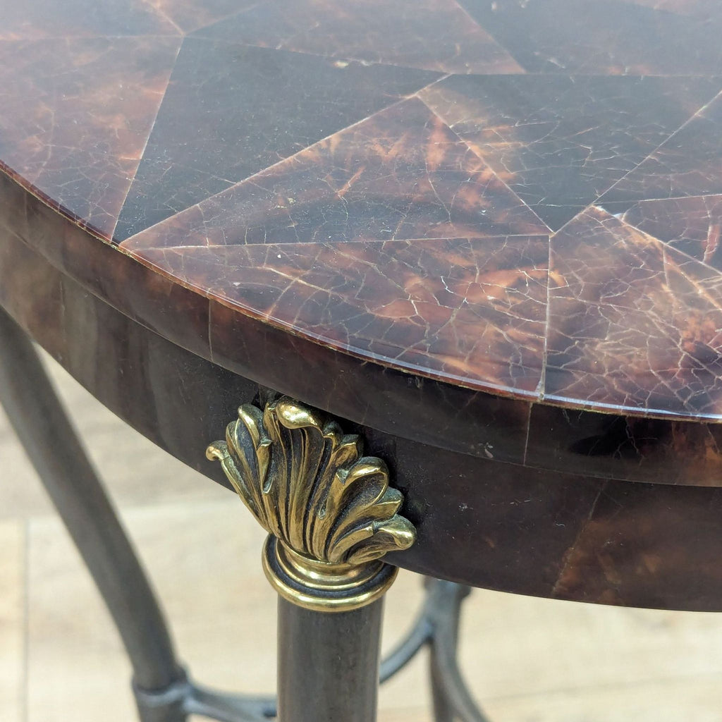 Ethan Allen Hollywood Regency Style Oval Side Table