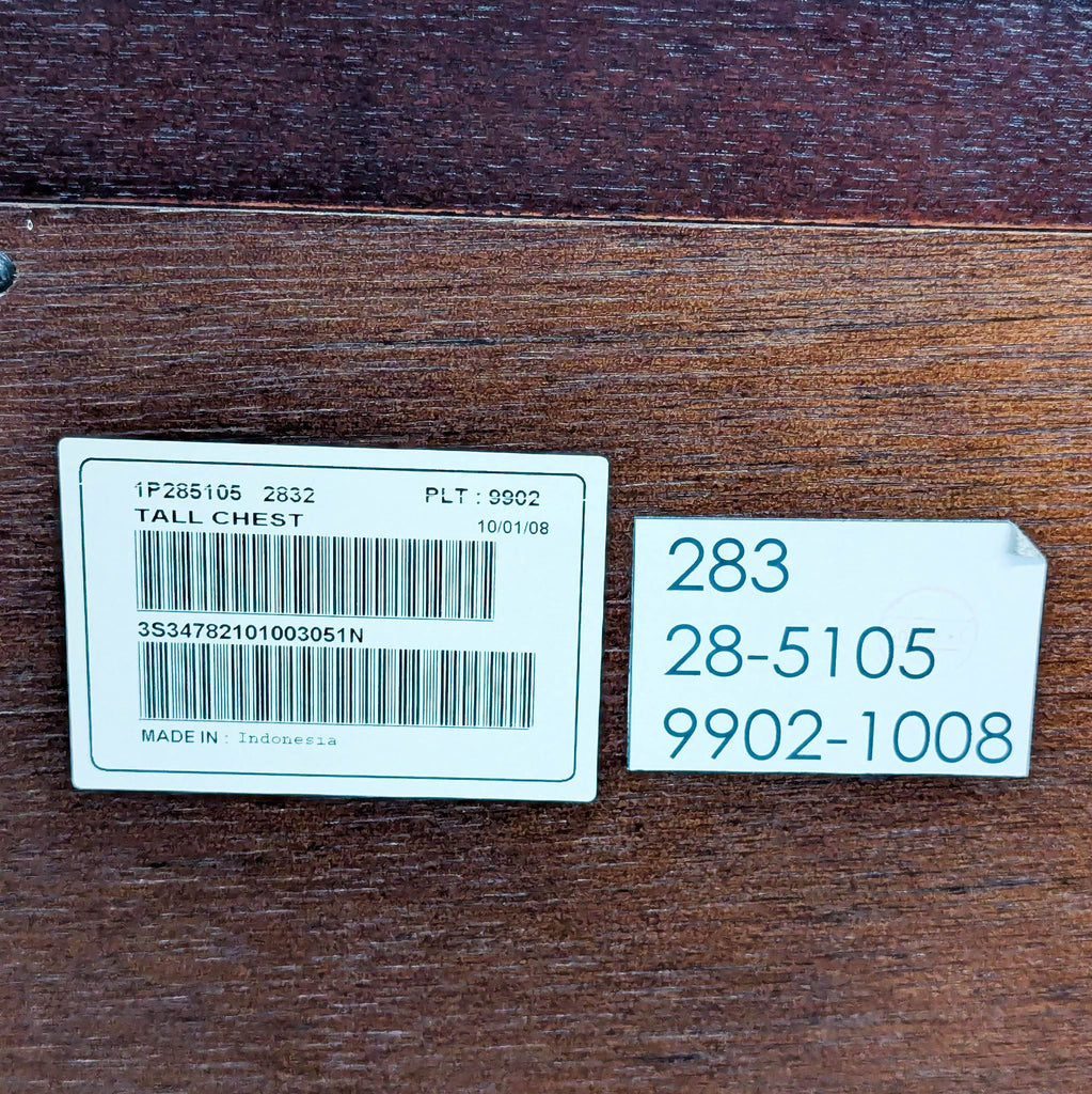 Ethan Allen Dark Wood 5-Drawer Contemporary Dresser