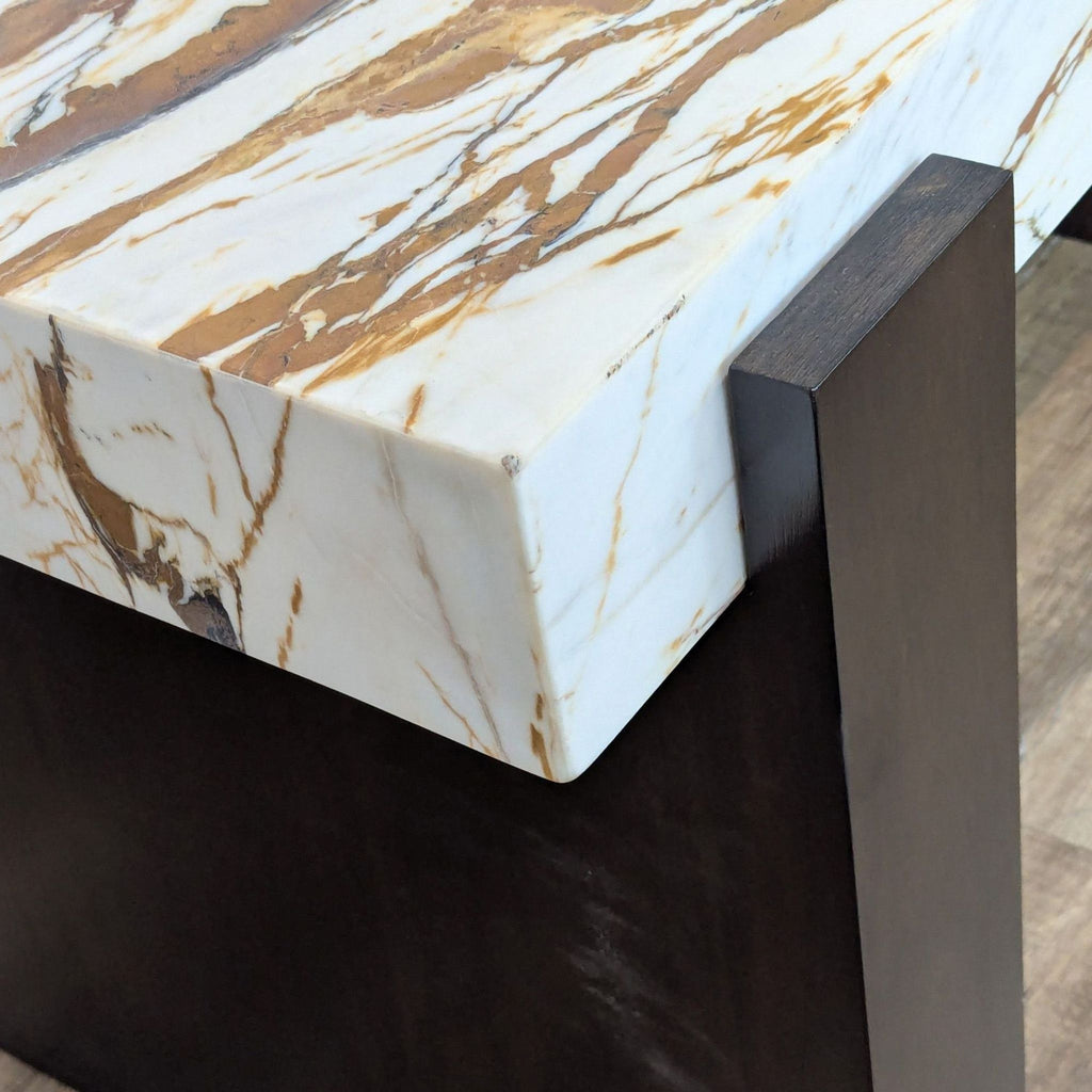 CB2 Modern Spesso 54" 2-Drawer Marble And Walnut Desk