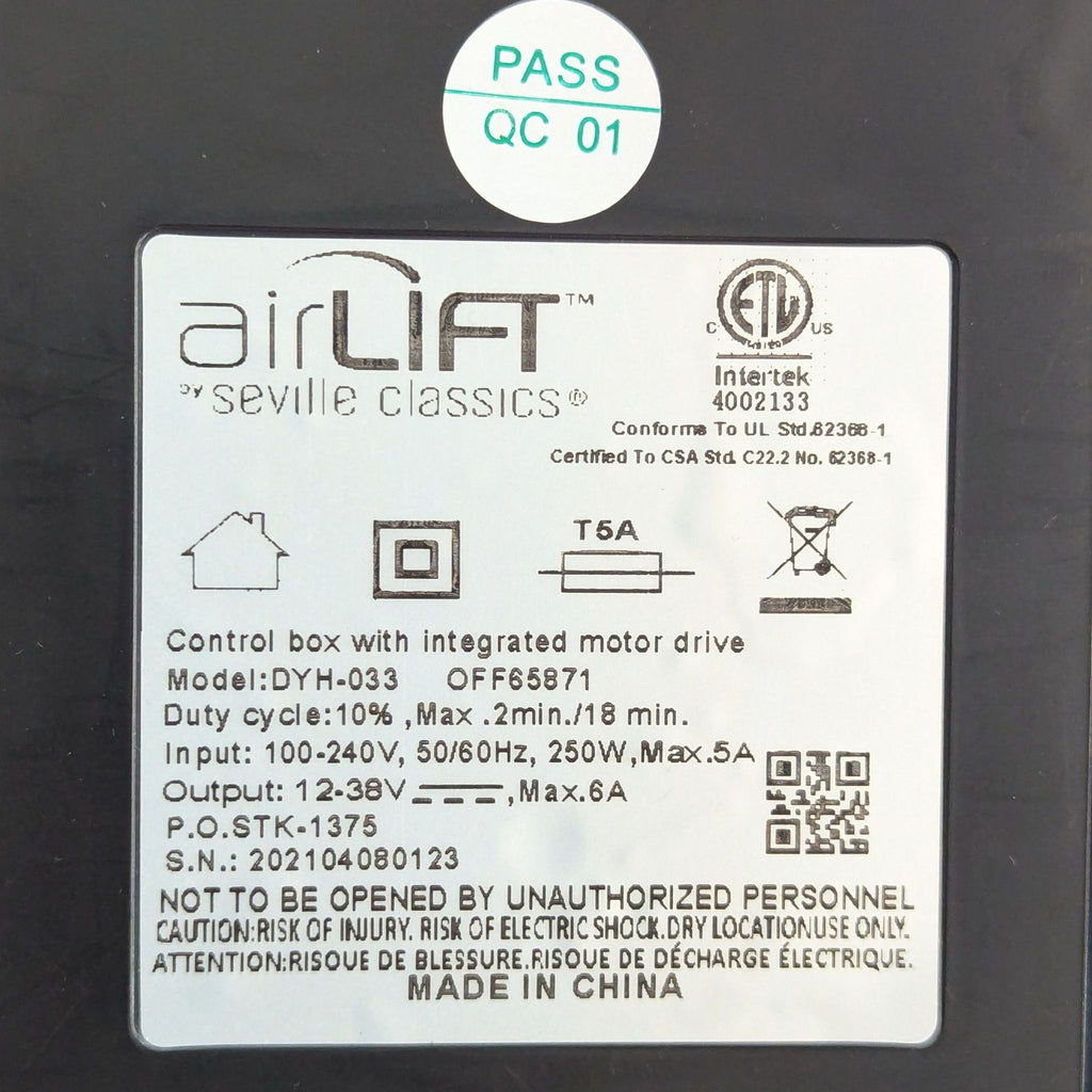 airLIFT by Seville Classics 48" Tempered Glass Top Adjustable Standing Desk