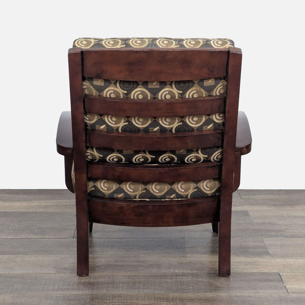 Bauhaus Modern Geometric Lounge Chair with Dark Wood Frame