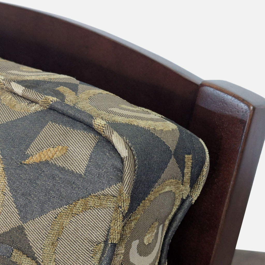 Bauhaus Modern Geometric Lounge Chair with Dark Wood Frame