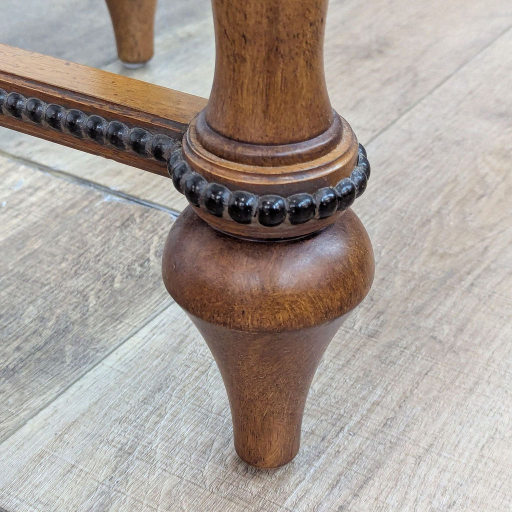 Glass Top End Table with Bead Trim