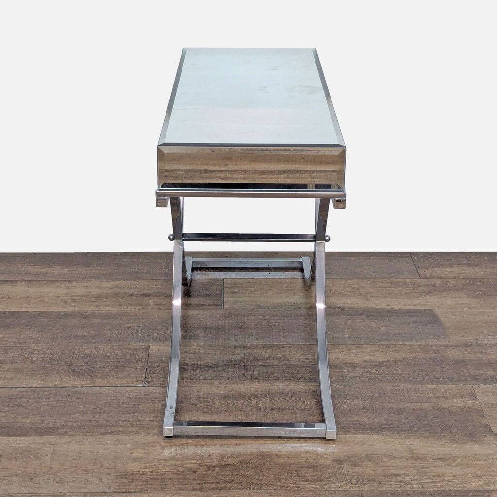 Mirrored Console Table on Chrome Finished Base